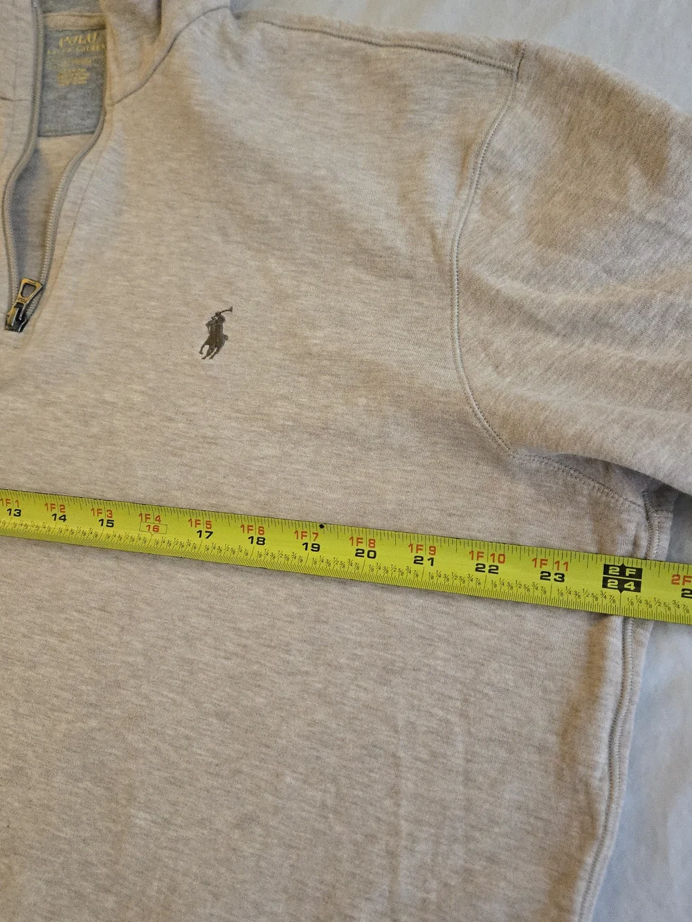 Ralph Lauren Luxury Jersey Quarter-Zip Pullover Dune Oatmeal Heather EB3